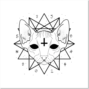 Occult Cat Sacred Geometry Posters and Art